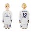 Real Madrid #13 K.Casilla Home Long Sleeves Kid Soccer Club Jersey