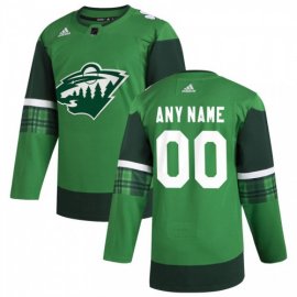 Minnesota Wild Mens Adidas 2020 St. Patricks Day Custom Stitched NHL Jersey Green