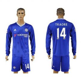 Chelsea #14 Traore Home Long Sleeves Soccer Club Jersey