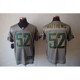 Nike Green Bay Packers #52 Clay Matthews Grey Shadow Mens Stitched NFL Elite Jersey