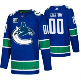 Mens Vancouver Canucks Custom Adidas Blue 2019-20 Home Authentic NHL Jersey