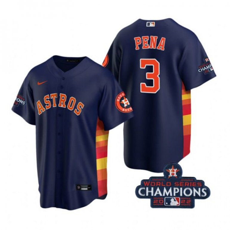 Astros 3 Jeremy Pena Navy 2022 World Series Champions Cool Base Jersey Astros 3 Jeremy Pena Navy 2022 World Series Champions Cool Base Jersey