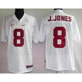 Alabama Crimson Tide 8 J.Jones White NCAA jersey