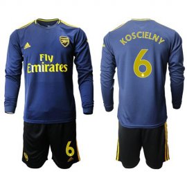 Arsenal #6 Koscielny Blue Long Sleeves Soccer Club Jersey