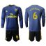 Arsenal #6 Koscielny Blue Long Sleeves Soccer Club Jersey