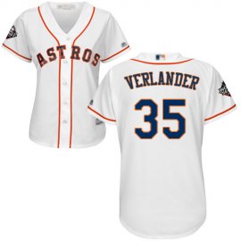 Houston Astros #35 Justin Verlander White Home 2019 World Series Bound Womens Stitched MLB Jersey