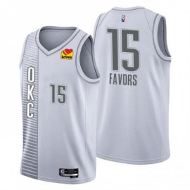Oklahoma City Oklahoma City Thunder #15 Derrick Favors Mens Nike Gray 2021/22 Swingman NBA Jersey – City Edition Mens