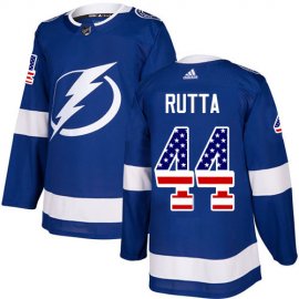 Adidas Tampa Bay Lightning #44 Jan Rutta Blue Home Authentic USA Flag Stitched NHL Jersey