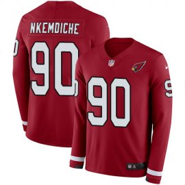 Nike Arizona Cardinals #90 Robert Nkemdiche Red Team Color Mens Stitched NFL Limited Therma Long Sleeve Jersey