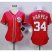 Washington Nationals #34 Bryce Harper Red Alternate 1 Womens Stitched MLB Jersey