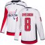 Adidas Washington Capitals #8 Alex Ovechkin White Road Authentic Stitched Youth NHL Jersey