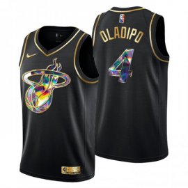Miami Miami Heat #4 Victor Oladipo Mens Golden Edition Diamond Logo 2021/22 Swingman Jersey – Black Mens