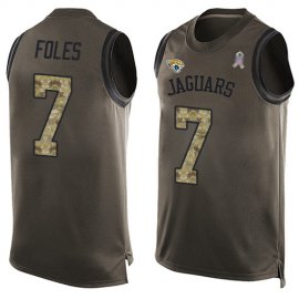 Nike Jacksonville Jaguars #7 Nick Foles Green Mens Stitched NFL Limited Salute To Service Tank Top Jersey