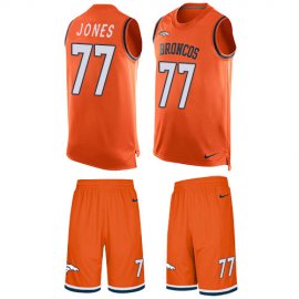 Nike Denver Broncos #77 Sam Jones Orange Team Color Mens Stitched NFL Limited Tank Top Suit Jersey