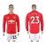 Manchester United #23 Shaw Red Home Long Sleeves Soccer Club Jersey