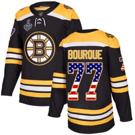 Adidas Boston Bruins #77 Ray Bourque Black Home Authentic USA Flag Stanley Cup Final Bound Stitched NHL Jersey