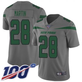 Nike New York Jets #28 Curtis Martin Gray Mens Stitched NFL Limited Inverted Legend 100th Season Jersey