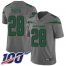 Nike New York Jets #28 Curtis Martin Gray Mens Stitched NFL Limited Inverted Legend 100th Season Jersey