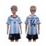 Argentina #14 Mascherano Home Kid Soccer Country Jersey