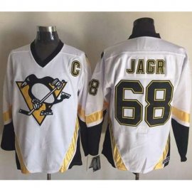 Pittsburgh Penguins #68 Jaromir Jagr White CCM Throwback Stitched NHL Jersey