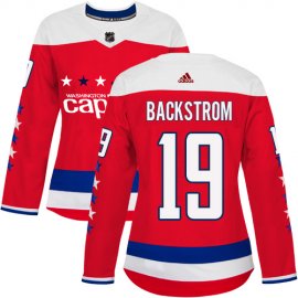 Adidas Washington Capitals #19 Nicklas Backstrom Red Alternate Authentic Womens Stitched NHL Jersey
