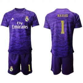 Real Madrid #1 Navas Purple Goalkeeper Soccer Club Jersey
