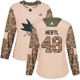 Adidas San Jose Sharks #48 Tomas Hertl Camo Authentic 2017 Veterans Day Womens Stitched NHL Jersey