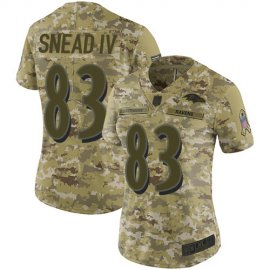 Nike Baltimore Ravens #83 Willie Snead IV Camo Womens Stitched NFL Limited 2018 Salute to Service Jersey