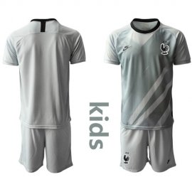 France Blank Shiny Green Goalkeeper Kid Soccer Country Jersey