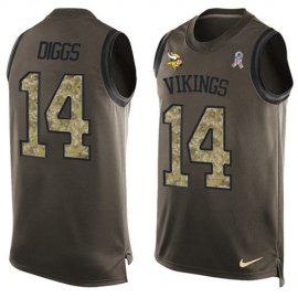 Nike Minnesota Vikings #14 Stefon Diggs Green Mens Stitched NFL Limited Salute To Service Tank Top Jersey