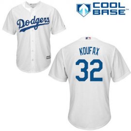 Los Angeles Dodgers #32 Sandy Koufax White Cool Base Stitched Youth MLB Jersey