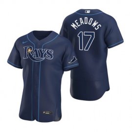 Tampa Bay Rays #17 Austin Meadows Mens Nike Navy Alternate 2020 Authentic Team MLB Jersey