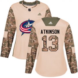 Adidas Columbus Blue Jackets #13 Cam Atkinson Camo Authentic 2017 Veterans Day Womens Stitched NHL Jersey