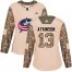 Adidas Columbus Blue Jackets #13 Cam Atkinson Camo Authentic 2017 Veterans Day Womens Stitched NHL Jersey