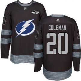 Adidas Tampa Bay Lightning #20 Blake Coleman Black 1917-2017 100th Anniversary Stitched NHL Jersey