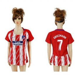Womens Atletico Madrid #7 Griezmann Home Soccer Club Jersey