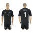 Italy #1 Buffon Black Goalkeeper Soccer Country Jersey