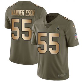 Nike Dallas Cowboys #55 Leighton Vander Esch Olive/Gold Mens Stitched NFL Limited 2017 Salute To Service Jersey