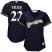 Milwaukee Brewers #22 Christian Yelich Navy Blue Alternate Womens Stitched MLB Jersey