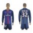 Paris Saint-Germain #32 David Luiz Home Long Sleeves Soccer Club Jersey