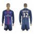 Paris Saint-Germain #32 David Luiz Home Long Sleeves Soccer Club Jersey