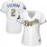 Kansas City Royals #2 Alcides Escobar White 2015 World Series Champions Gold Program Cool Base Womens Stitched MLB Jersey