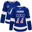 Adidas Tampa Bay Lightning #77 Victor Hedman Blue Home Authentic USA Flag Womens 2020 Stanley Cup Champions Stitched NHL Jersey