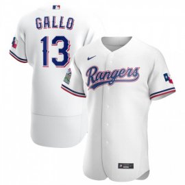 Texas Rangers #13 Joey Gallo Mens Nike White Home 2020 Authentic Player MLB Jersey