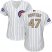 Chicago Cubs #47 Miguel Montero White(Blue Strip) 2017 Gold Program Cool Base Womens Stitched MLB Jersey