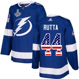 Adidas Tampa Bay Lightning #44 Jan Rutta Blue Home Authentic USA Flag Youth 2020 Stanley Cup Champions Stitched NHL Jersey