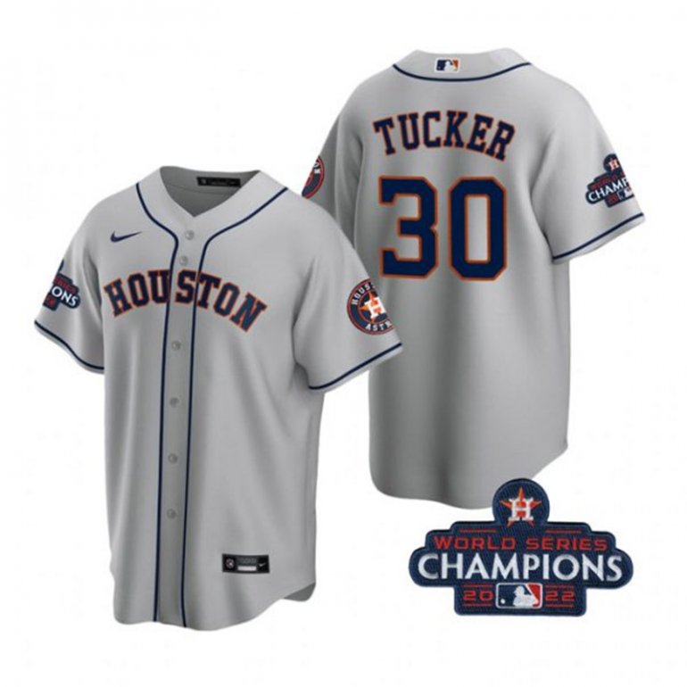 Astros 30 Kyle Tucker Gray 2022 World Series Champions Cool Base Jersey Astros 30 Kyle Tucker Gray 2022 World Series Champions Cool Base Jersey