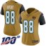 Nike Jacksonville Jaguars #88 Tyler Eifert Gold Womens Stitched NFL Limited Rush 100th Season Jersey