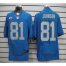 Nike Detroit Lions #81 Calvin Johnson Blue Alternate Throwback With C Patch Mens Stitched NFL Elite Jersey