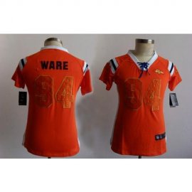 Nike Denver Broncos #94 DeMarcus Ware Orange Womens Stitched NFL Elite Draft Him Shimmer Jersey